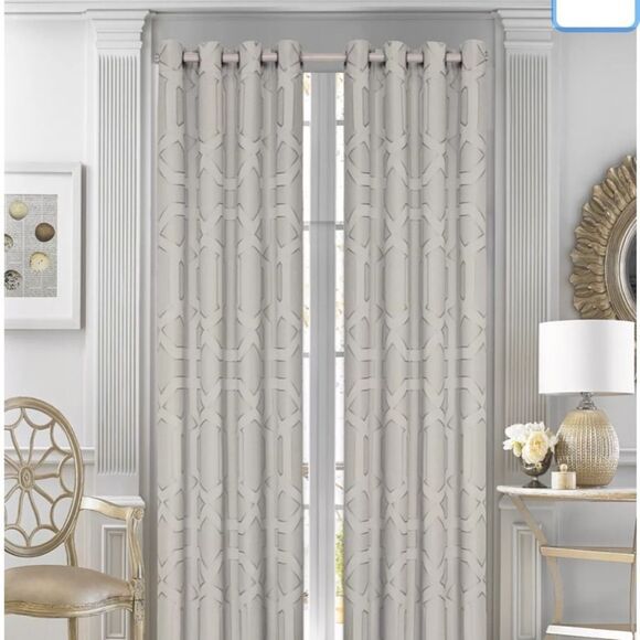 Five Queens Court Kennedy Window Panel Pair - Picture 2 of 5